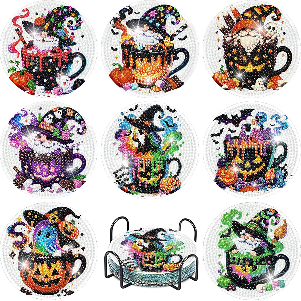8PCS 5D Halloween Gnome Diamon - Art Craft Adult ulasan dan harga