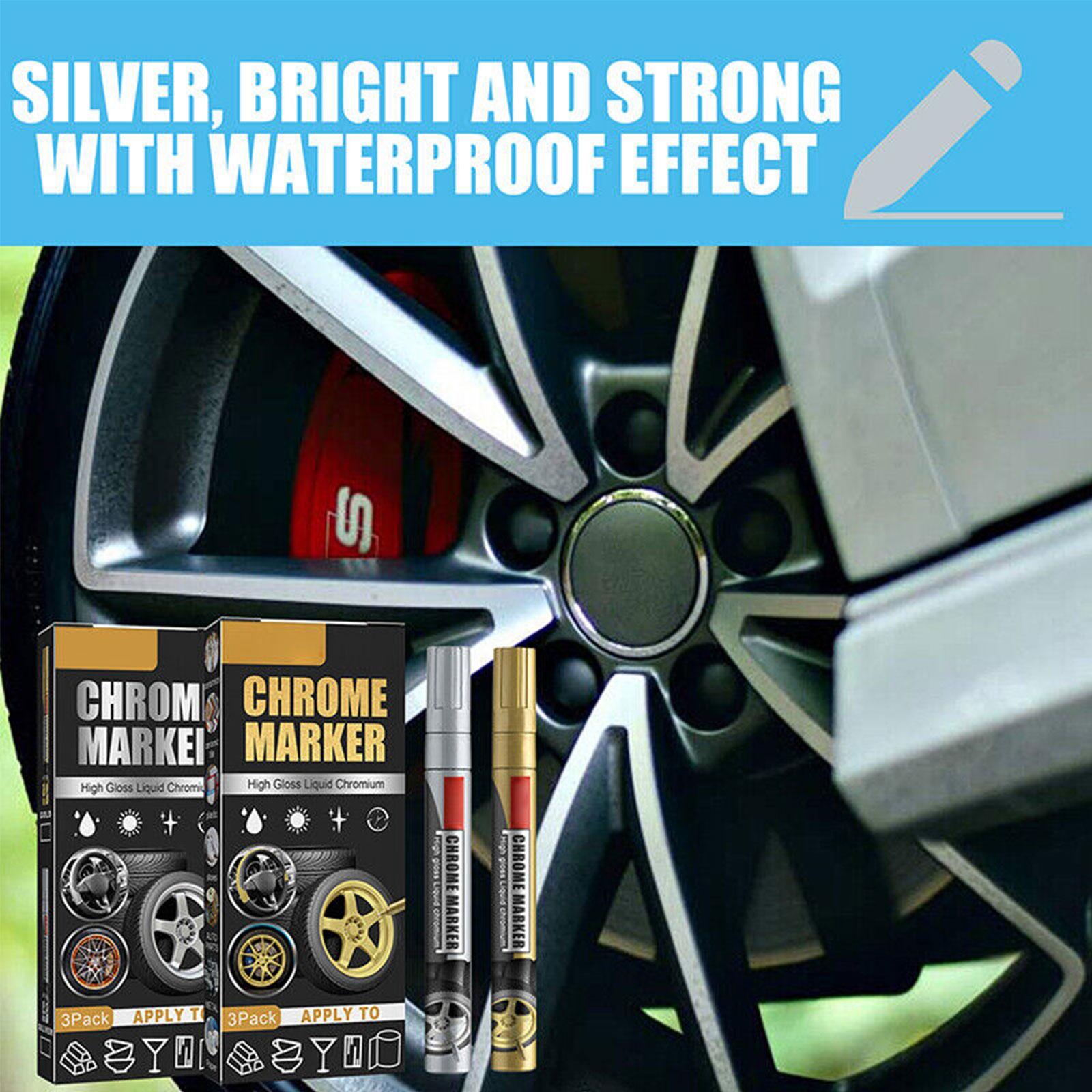 3Pcs/Set Chrome Marker Pen Car - Illustration Marker Set ulasan dan harga