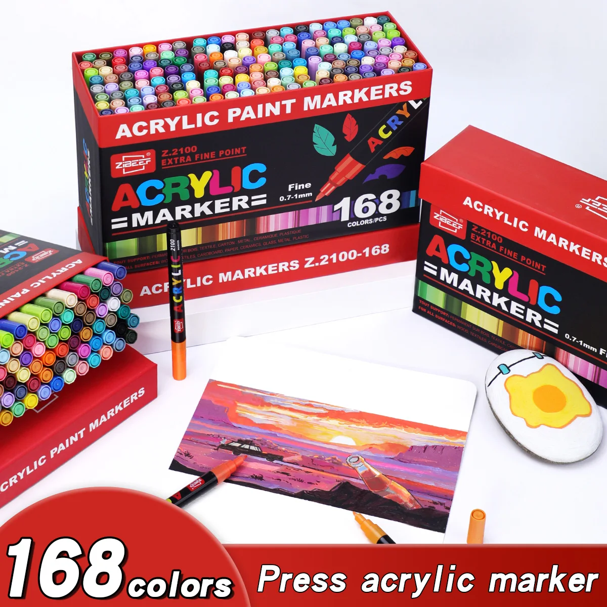 36-240 Colors Acrylic Paint Ma - Illustration Marker Set ulasan dan harga