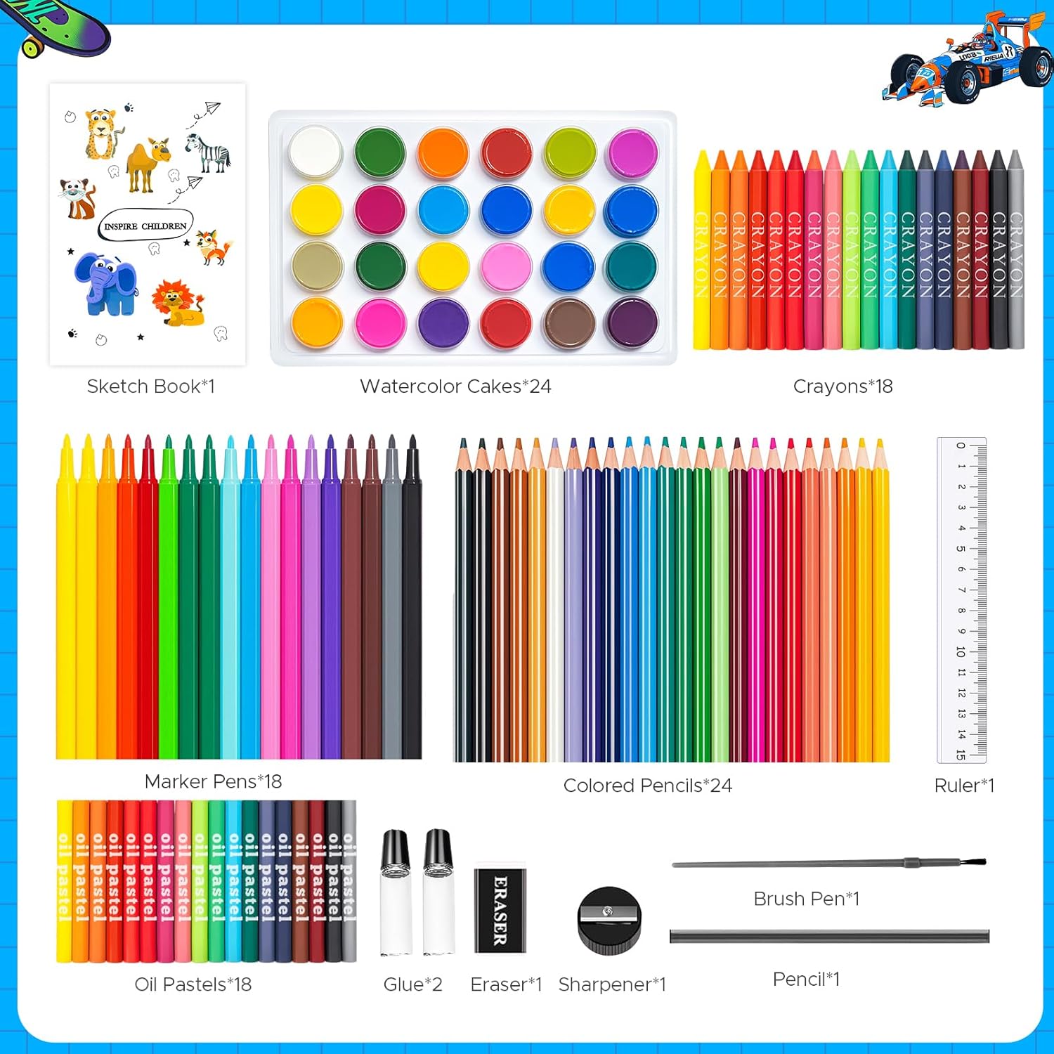 110PCS Arts & Crafts Supplies  - Illustration Marker Set ulasan dan harga