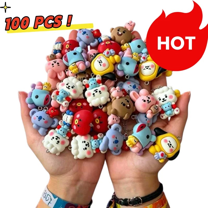 7pcs BT21 Resin Cartoon Charm  - Art Craft Market ulasan dan harga