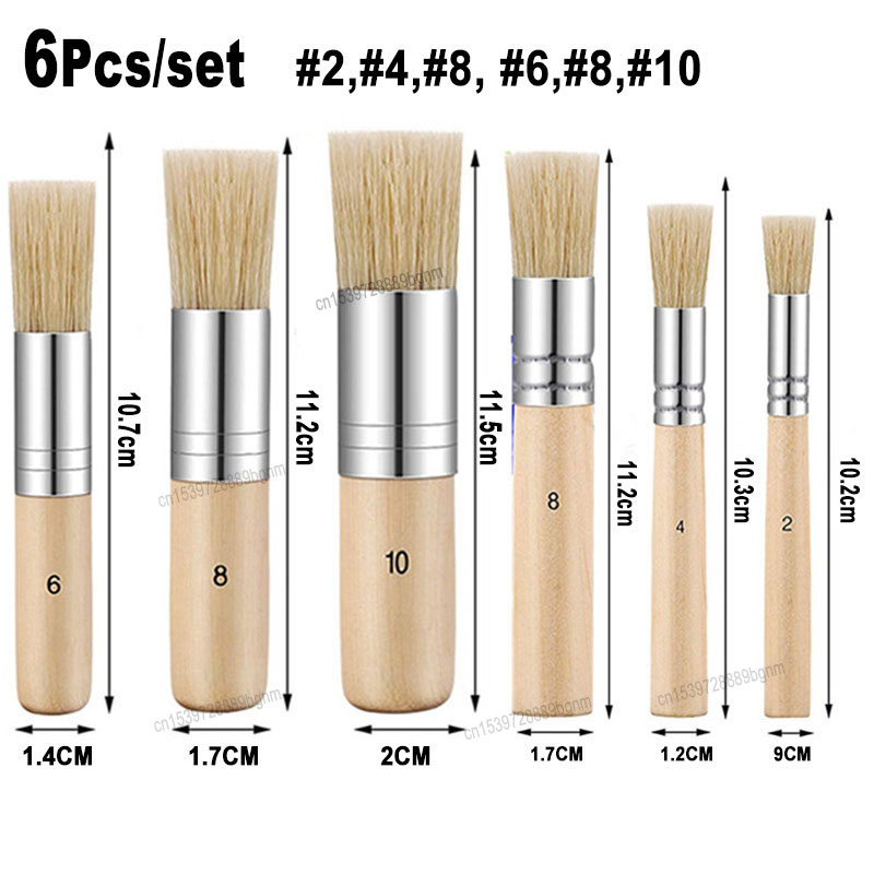 3/6Pcs Bristle Hair Stencil Pa - Art Craft 2 Year Olds ulasan dan harga
