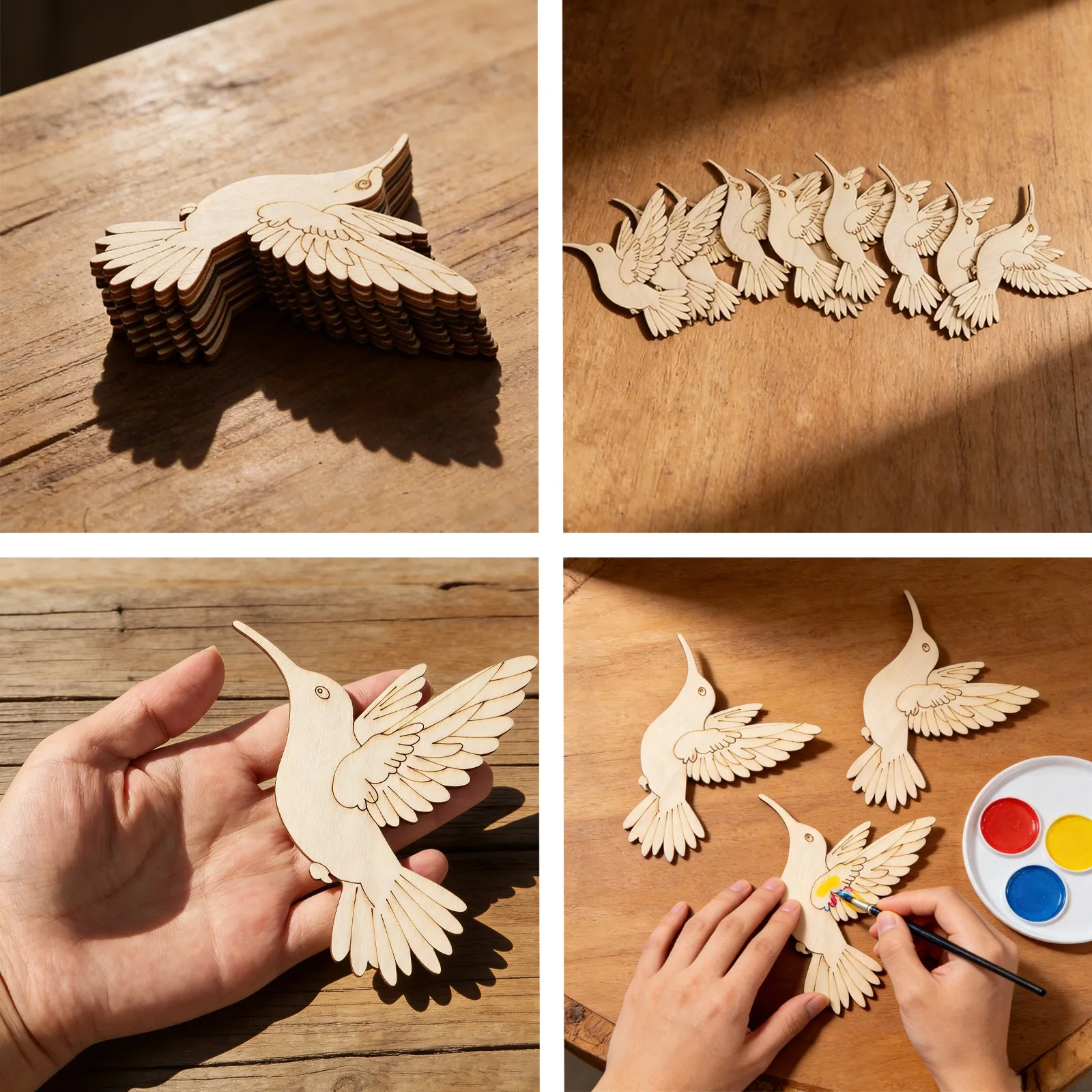 10pcs Unfinished Wood Animal B - Art Craft And ulasan dan harga