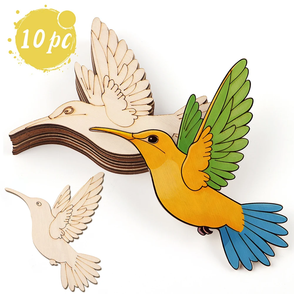 10pcs Unfinished Wood Animal B - Art Craft And ulasan dan harga
