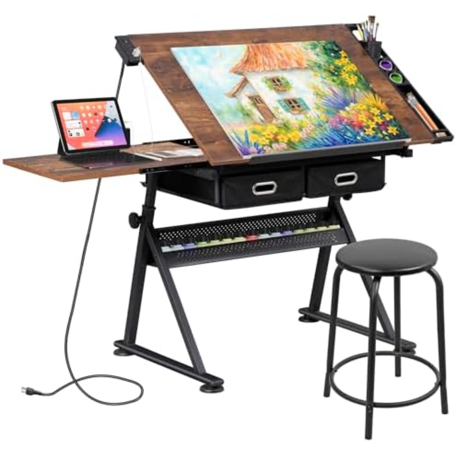Adjustable Drafting Table with - Art Craft And ulasan dan harga