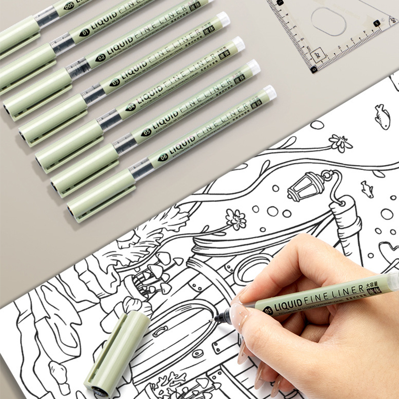 8pcs Pigment Liner Micron Ink  - Illustration Marker Set ulasan dan harga