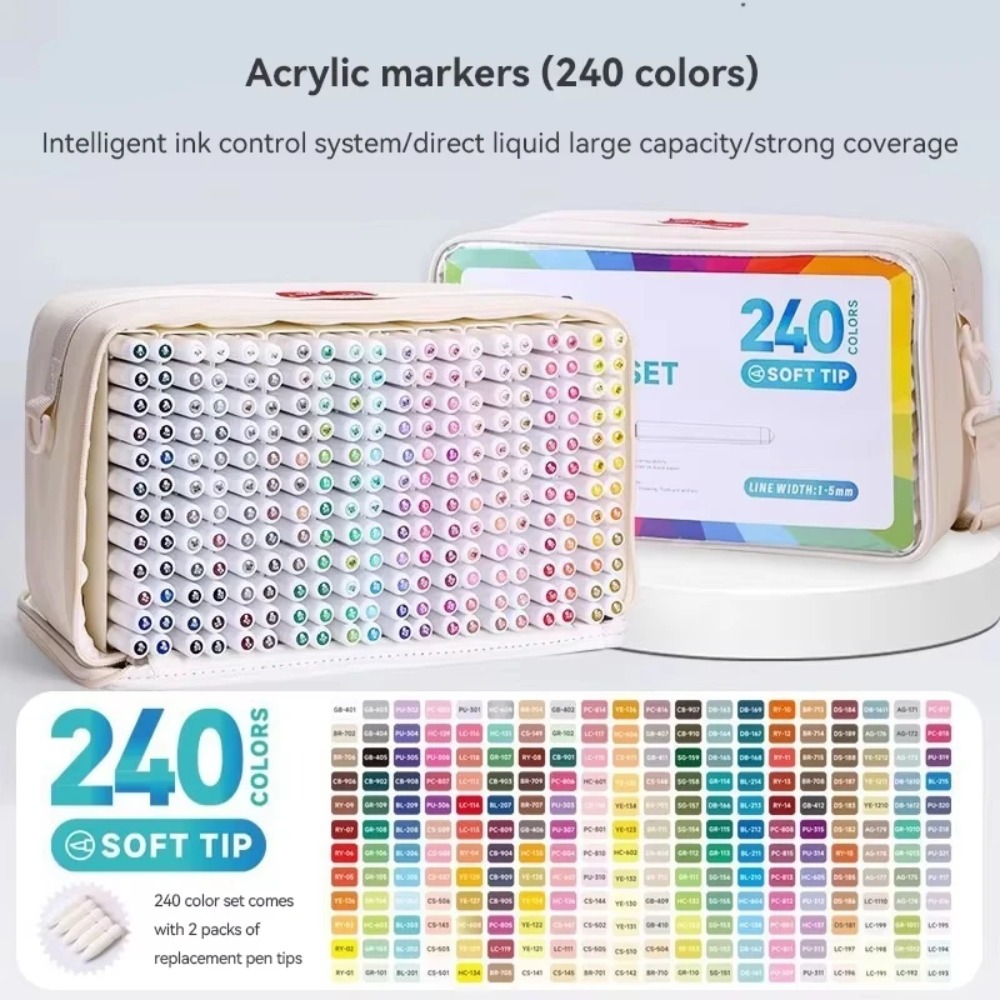 LANGUO 24-288 Colors Acrylic M - Illustration Marker Set ulasan dan harga