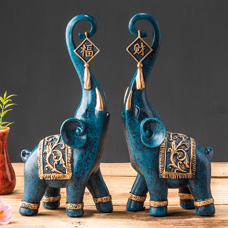 One Pair Chinese Style Lucky W - Art Craft Elephant ulasan dan harga