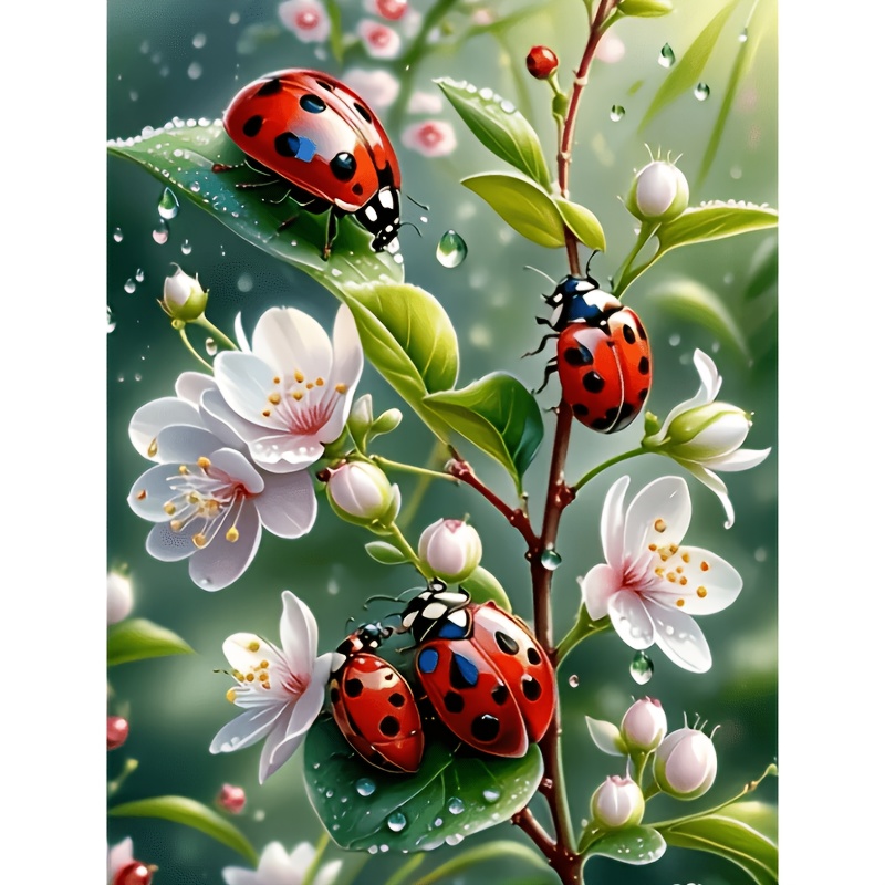 Ladybug on Spring Flower Diamo - Art Craft Ladybug ulasan dan harga