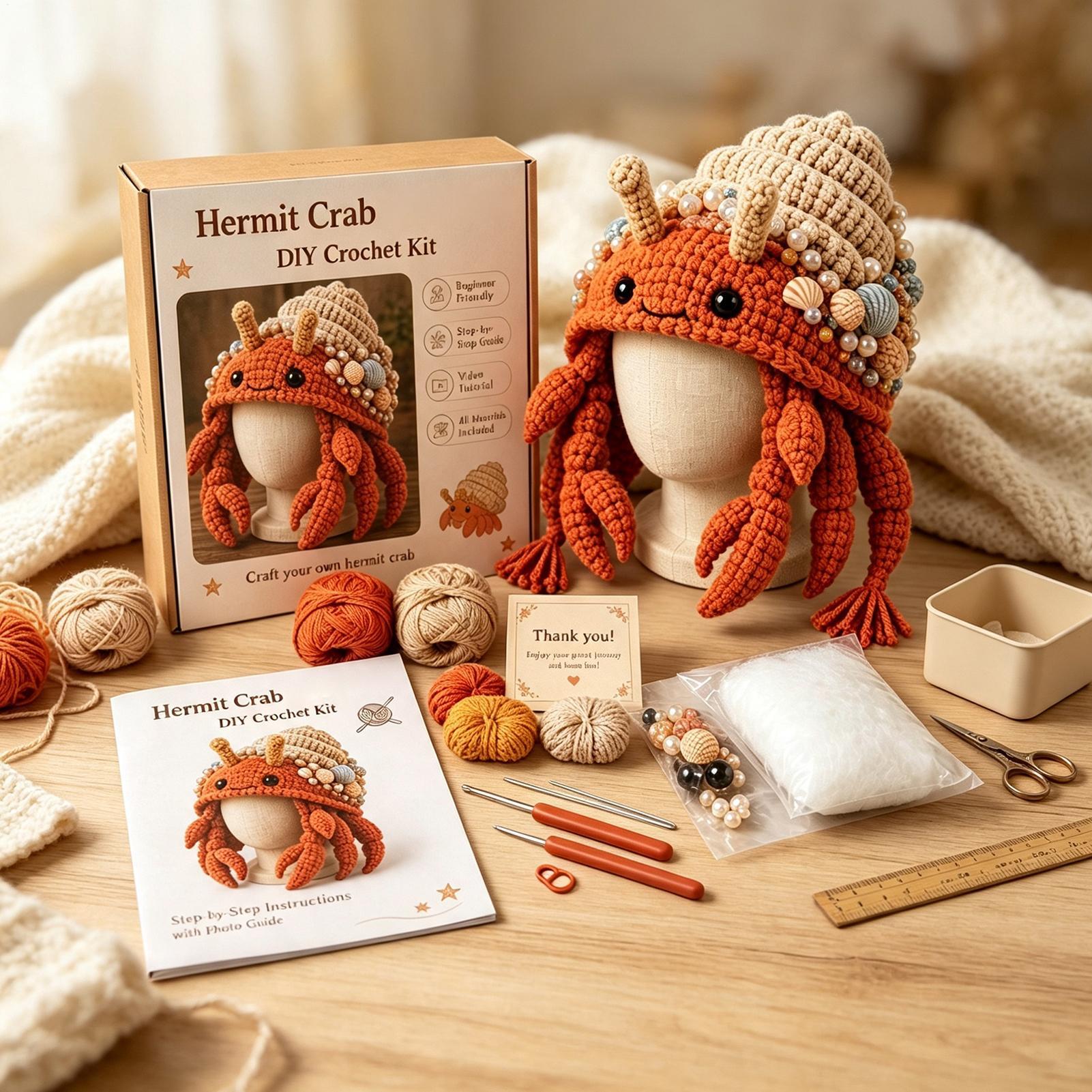 Hat Crochet Kit Handmade Sea A - Art Craft Girl ulasan dan harga