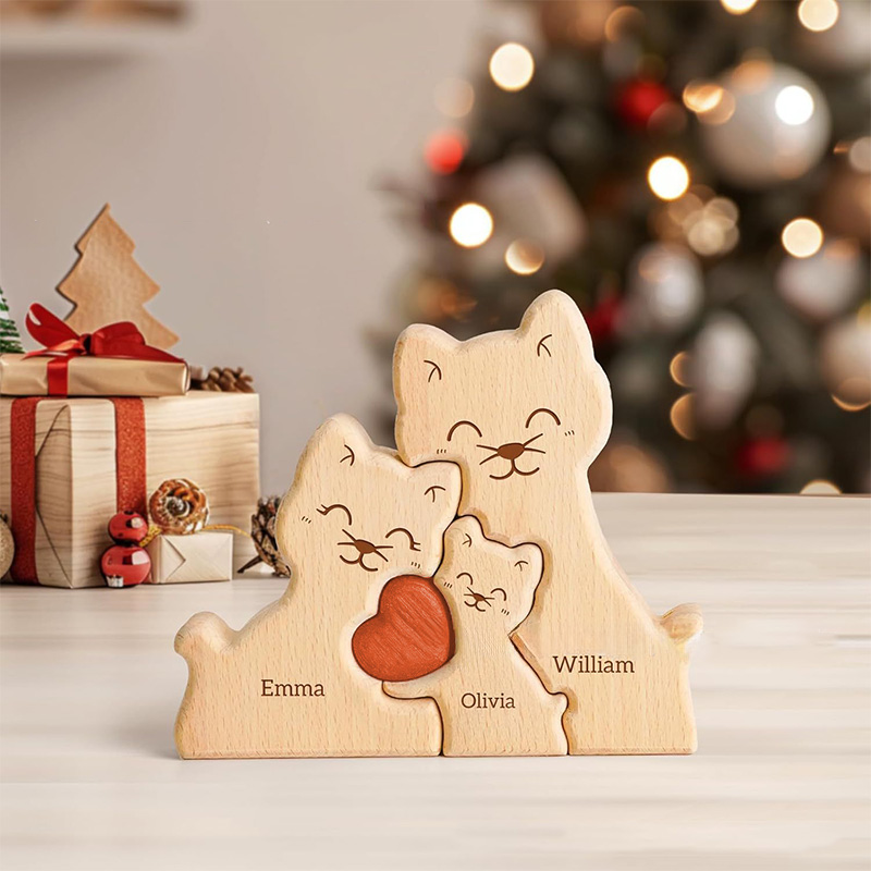 Wooden Cat Art Puzzle Warm Fam - Art Craft 2 Year Olds ulasan dan harga