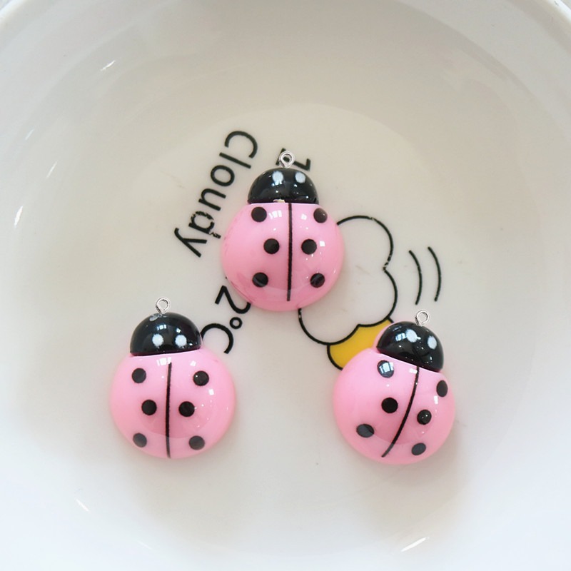 10Pcs Shiny Ladybug Flat Back  - Art Craft Ladybug ulasan dan harga