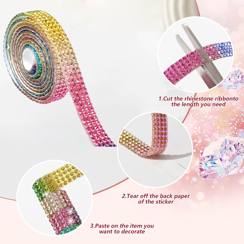 4 Row Rhinestone Ribbon Roll D - Art Craft 2 Year Olds ulasan dan harga