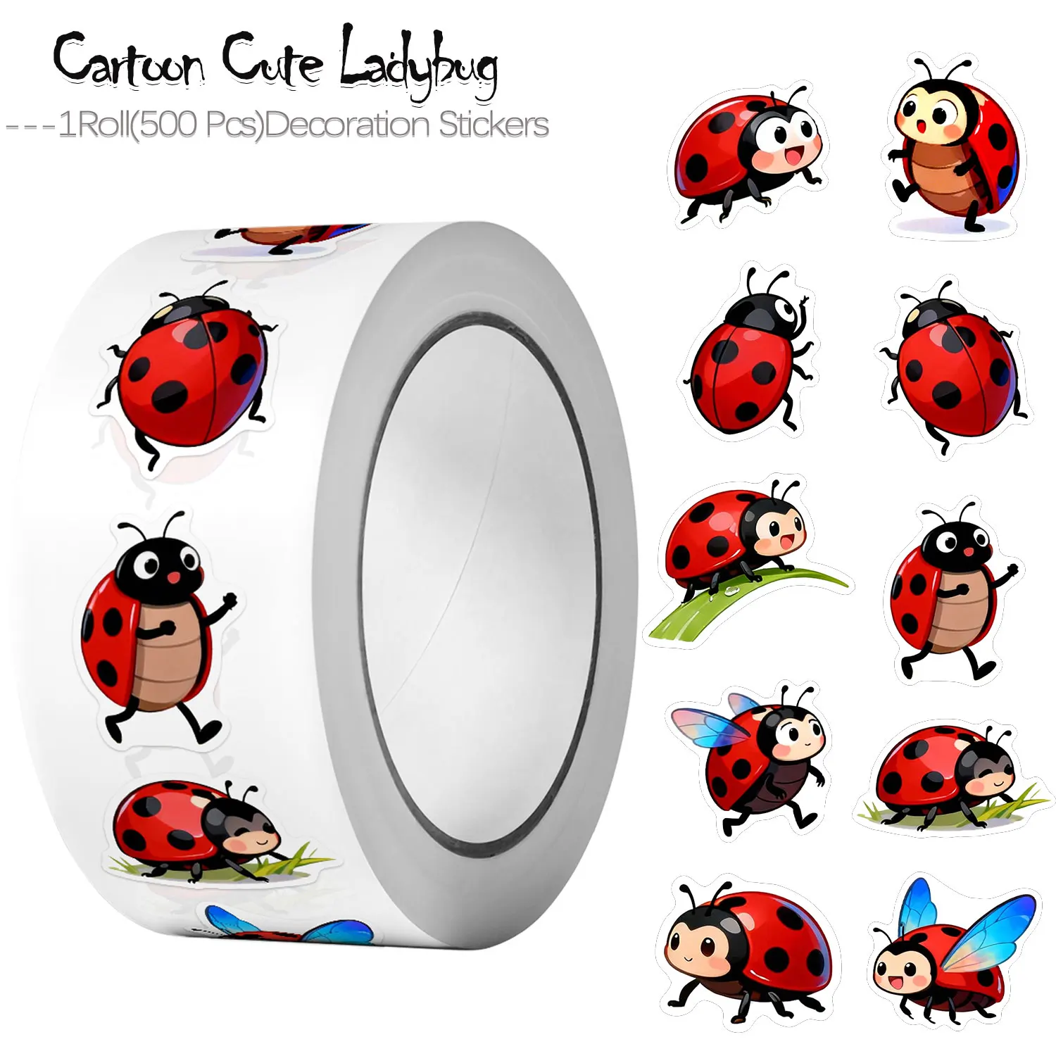 1Roll(500Pcs)10 Irregular Cart - Art Craft Ladybug ulasan dan harga