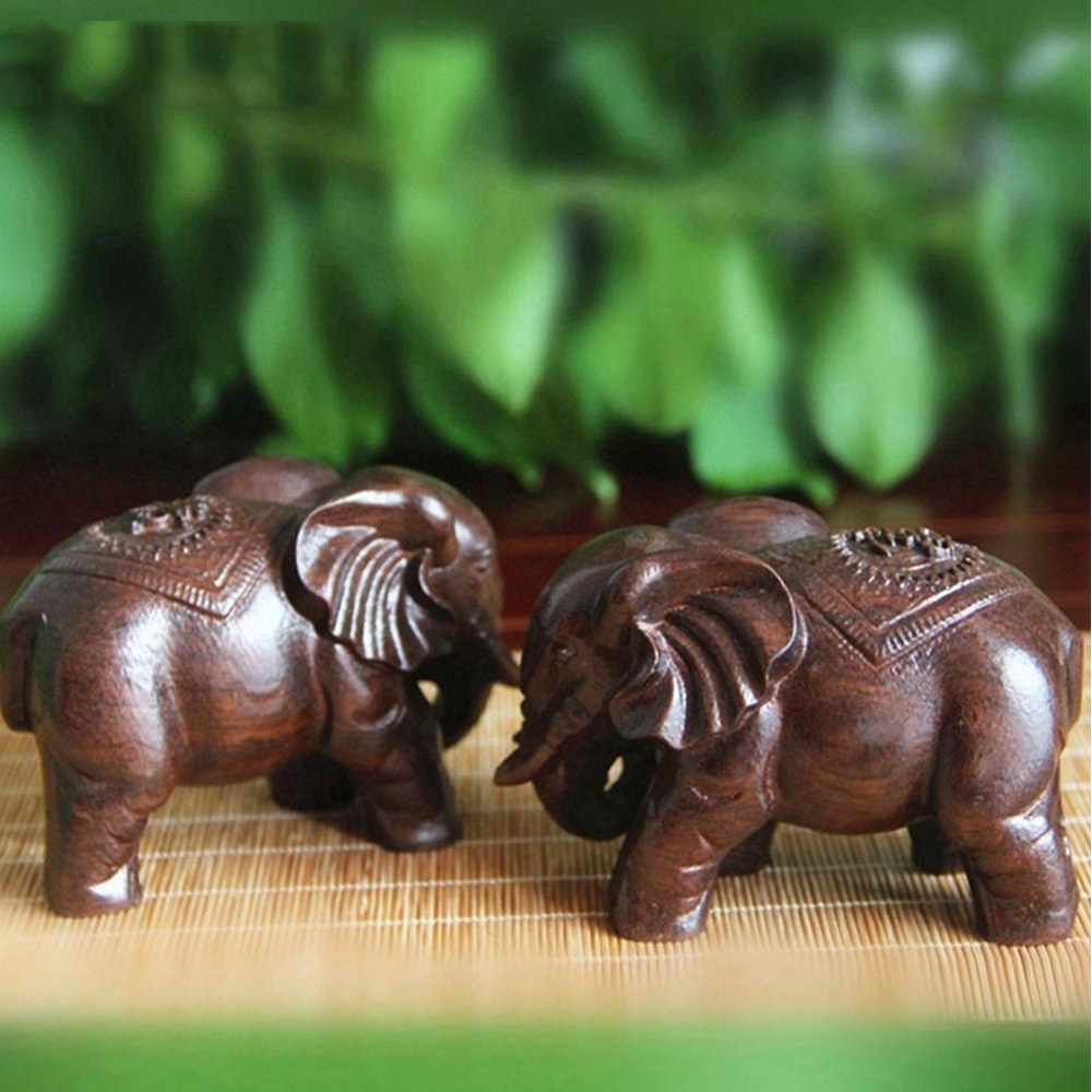 Wooden Elephant Sculpture Deco - Art Craft Elephant ulasan dan harga